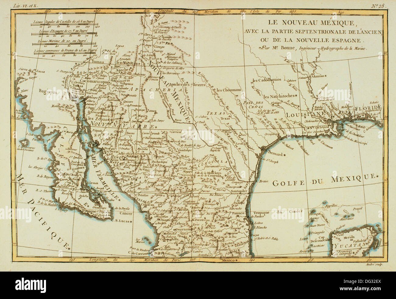 Mexico, 18th century map Stock Photo