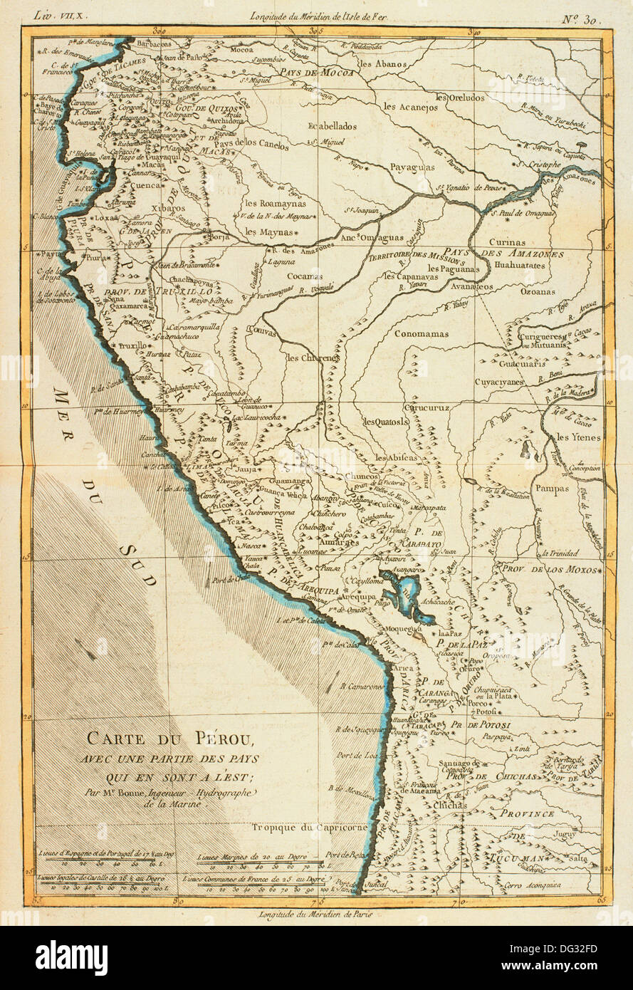 Peru, 18th century map Stock Photo