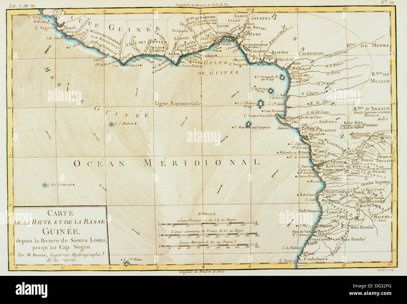 Guinea, 18th century map Stock Photo