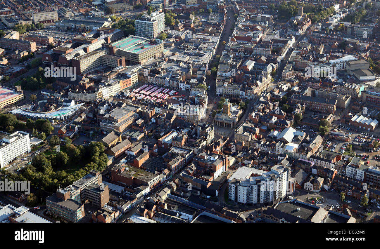 aerial view of Northampton town centre Stock Photo