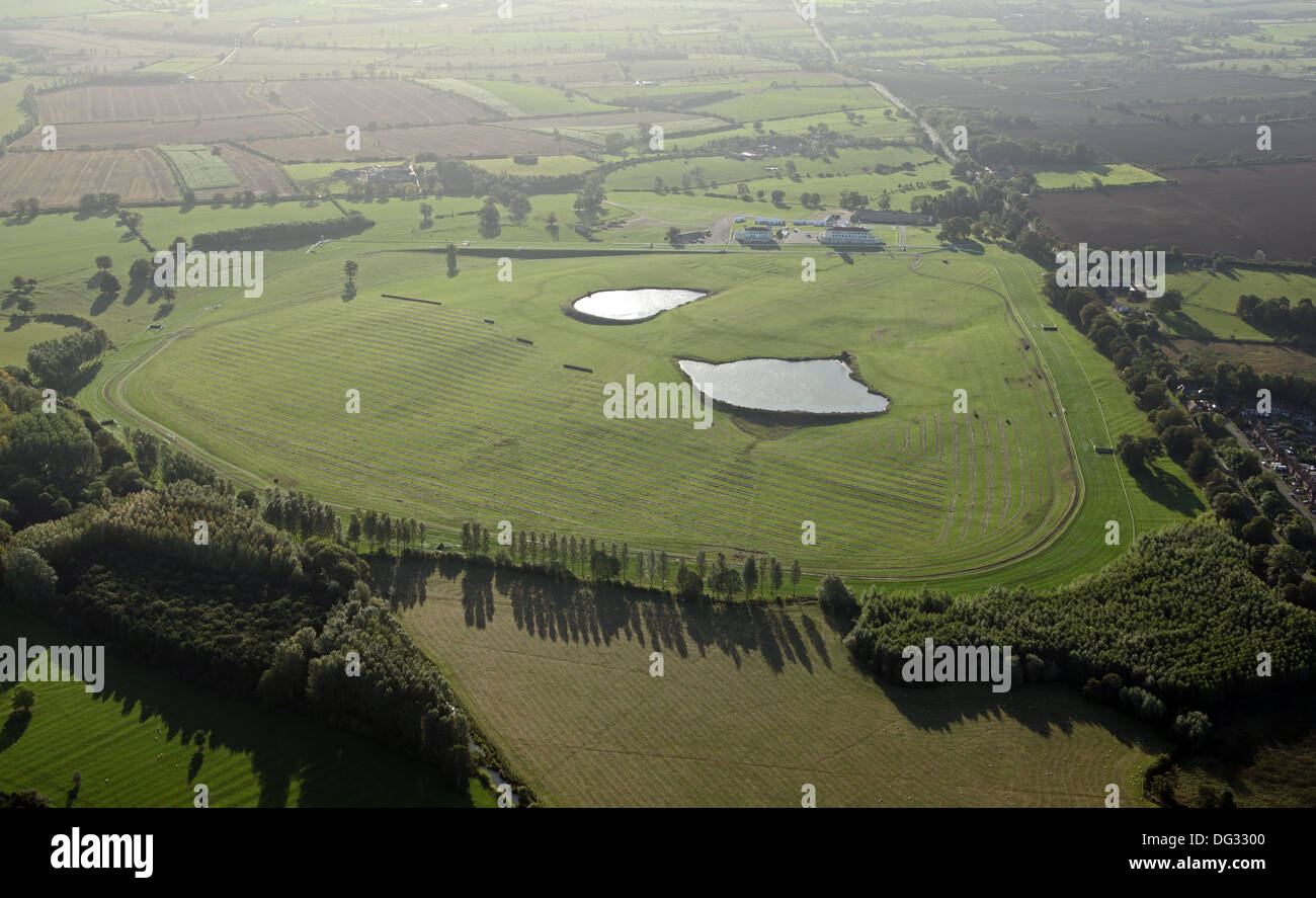 aerial view of Towcester Racecourse Stock Photo