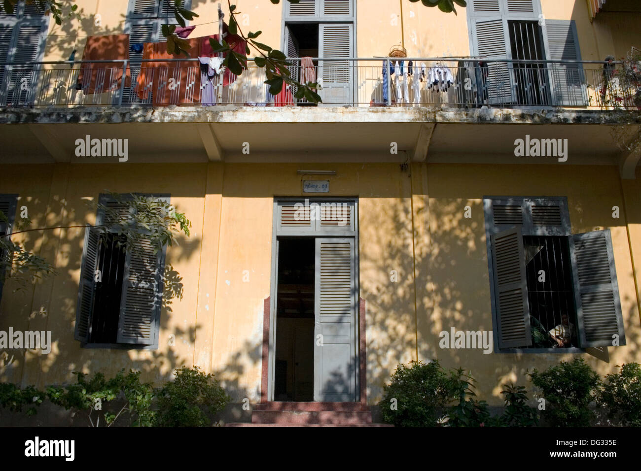 Buddhist monk's living quarters are illuminated by afternoon sunshine