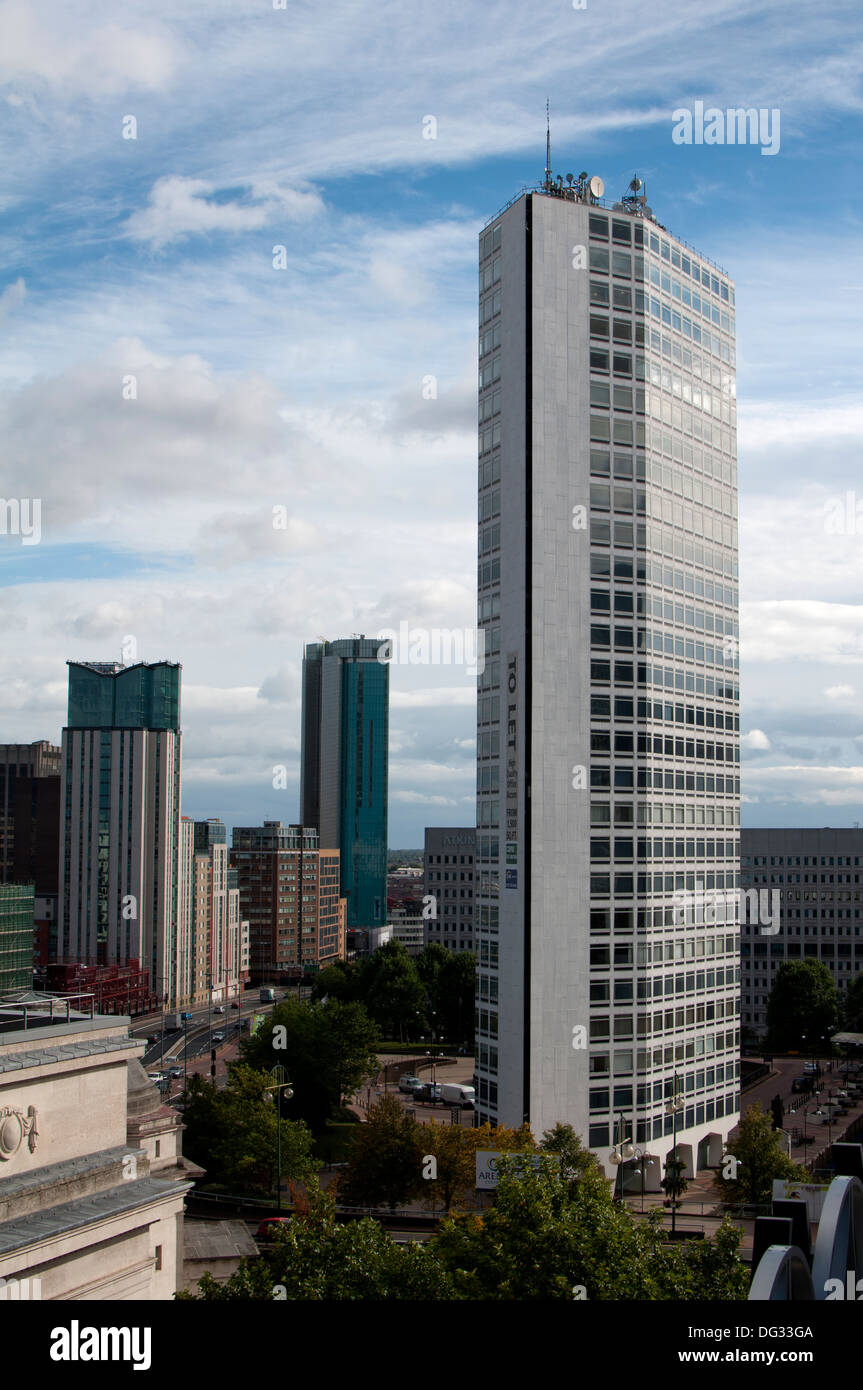 The Alpha Tower from the Library of Birmingham roof garden, Birmingham