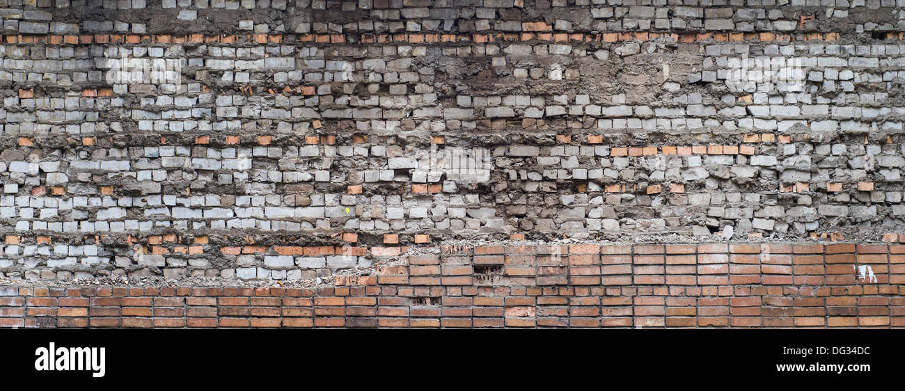 Red and white brick wall old Stock Photo Alamy