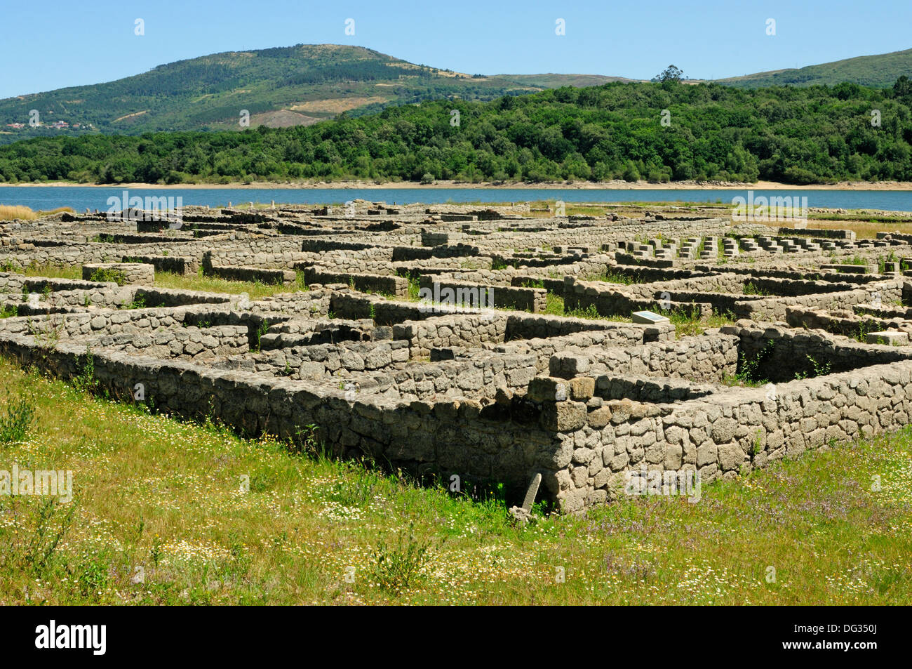 Remains of the roman military camp Aquis Querquennis, Bande, Ourense, Galicia, Spain Stock Photo