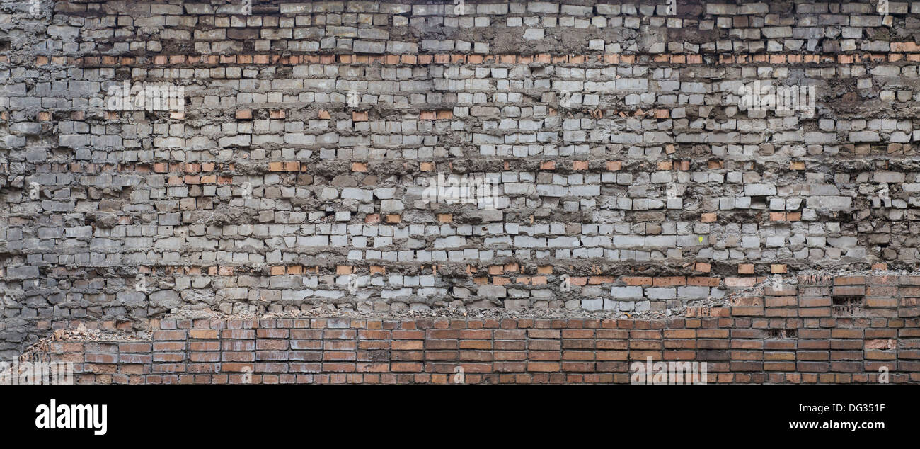 Red and white brick wall old Stock Photo Alamy