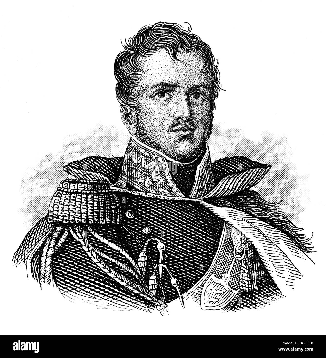 Prince Józef Antoni Poniatowski, 1763-1813, a Polish leader, general, minister of war and army chief, Marshal of the Empire Stock Photo