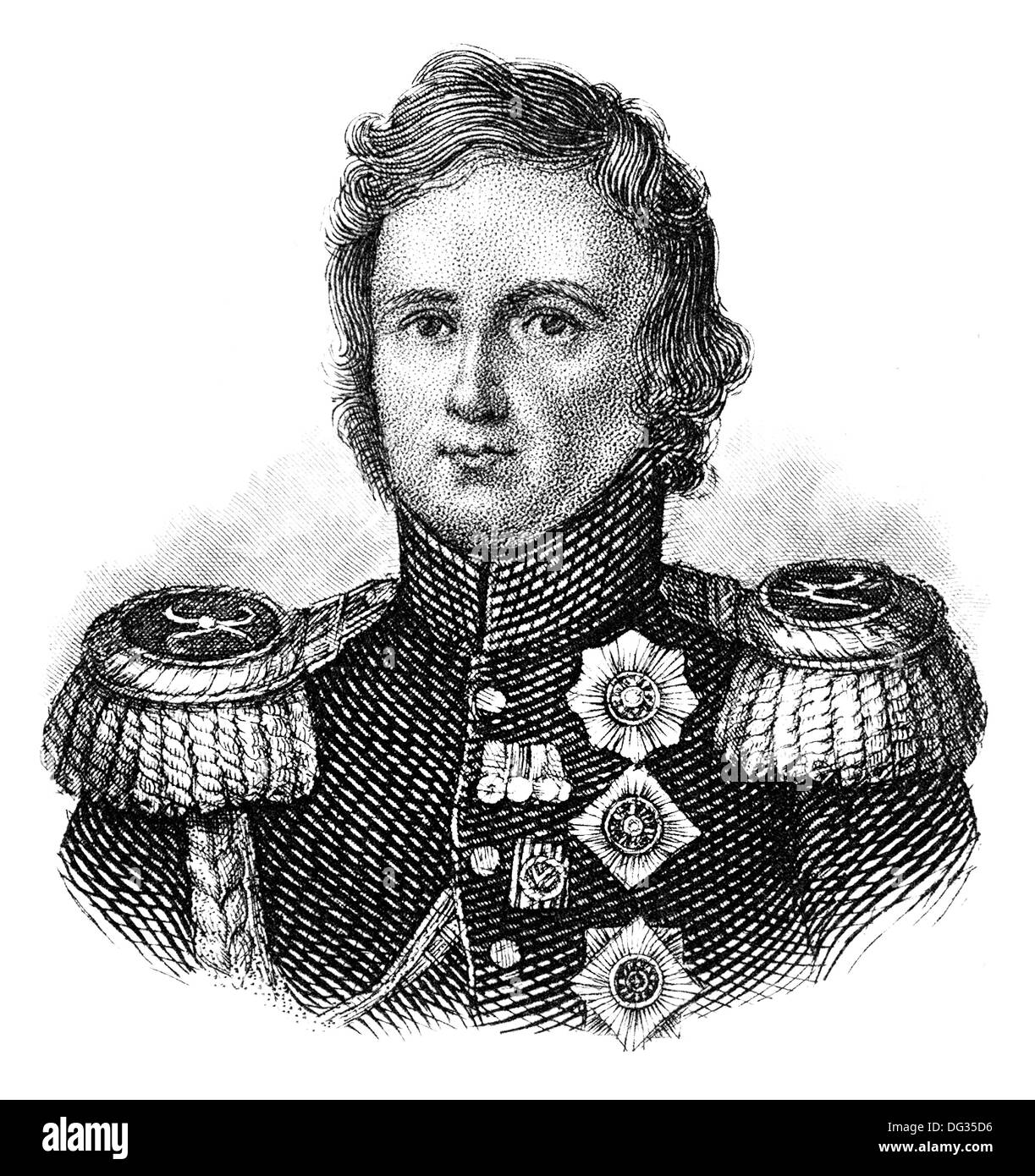Ivan Fyodorovich Paskevich, 1782-1856, an imperial Russian military leader, field marshal in the Russian army Stock Photo