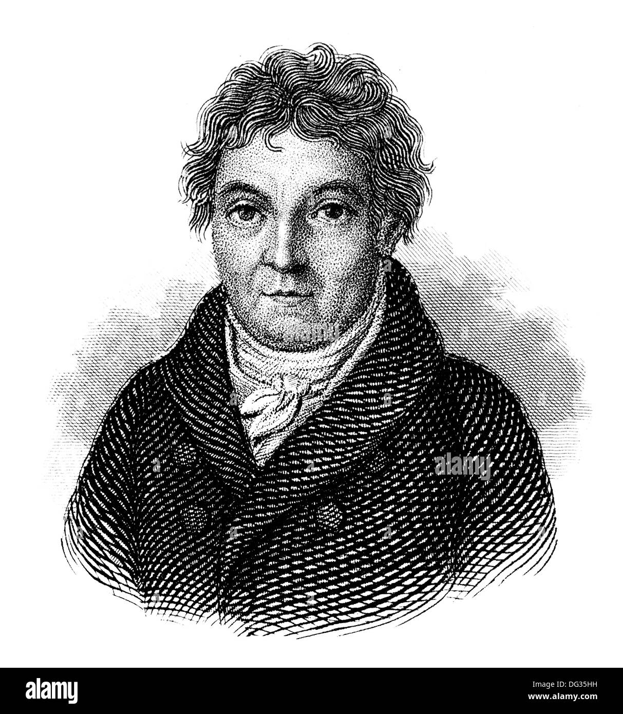 Johann Gottlieb Fichte, 1762 - 1814, a German educator and philosopher of German Idealism, Stock Photo