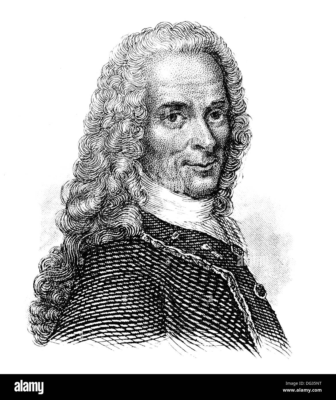 Voltaire or François Marie Arouet, 1694 - 1778, an author of the French and European Enlightenment, Stock Photo