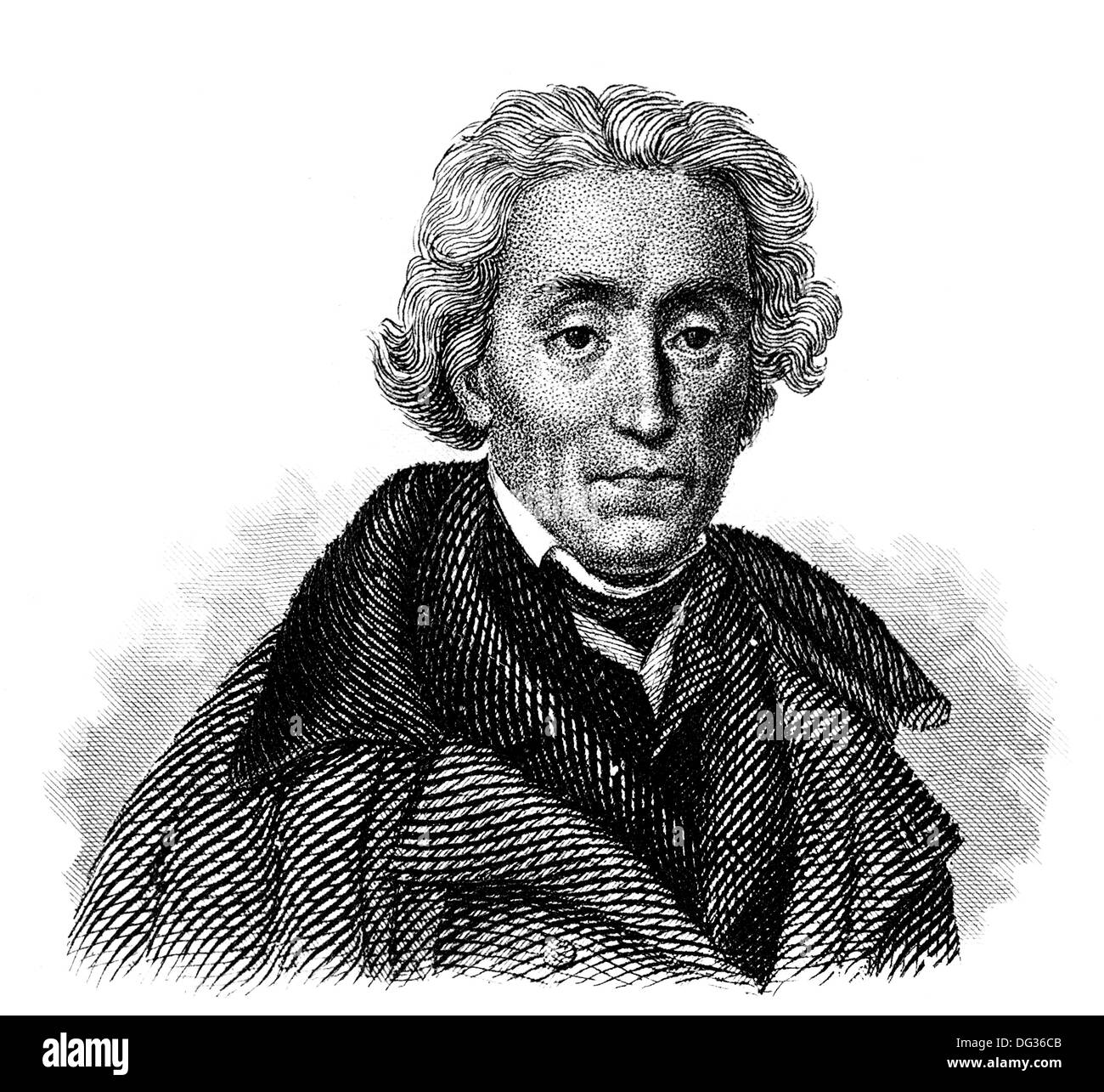 Josef Dobrovský, 1753-1829, a Bohemian philologist and historian, Czech national revival, Stock Photo