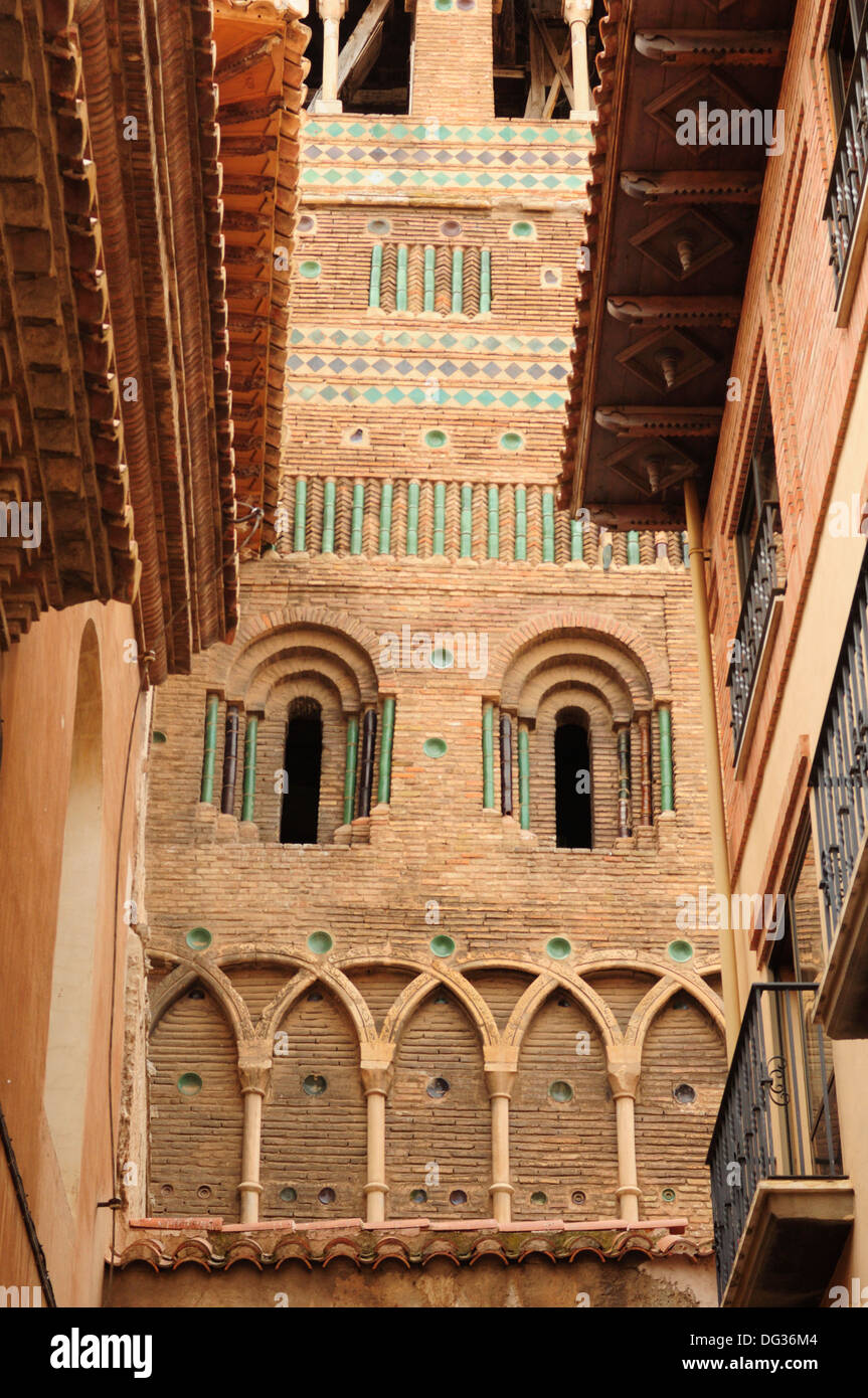 The tower of the cathedral, Teruel, capital of the mudejar art in Spain. Stock Photo