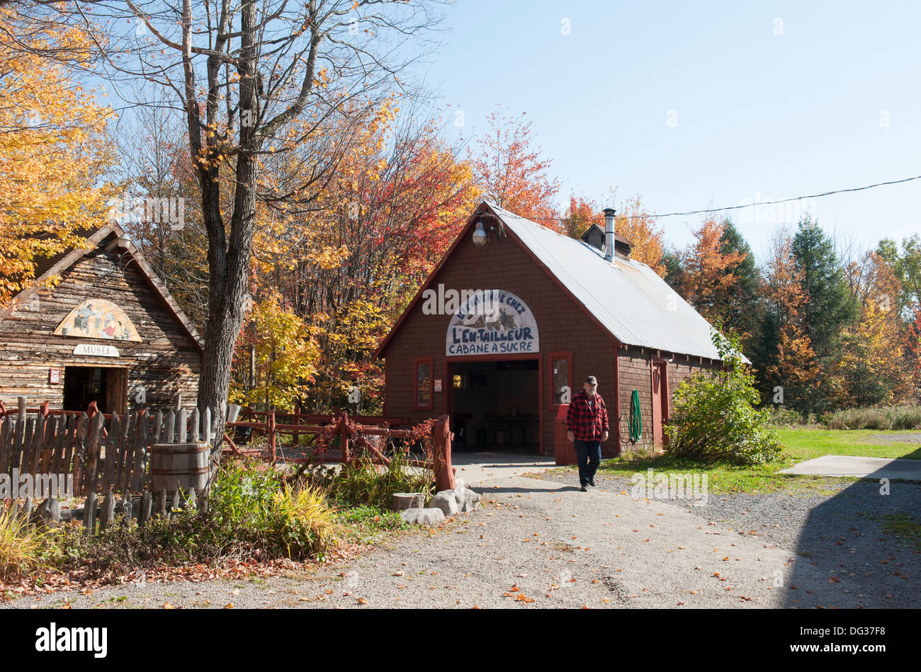 A sugar shack on the Ile d'Orleans, Quebec. Maple trees are tapped for
