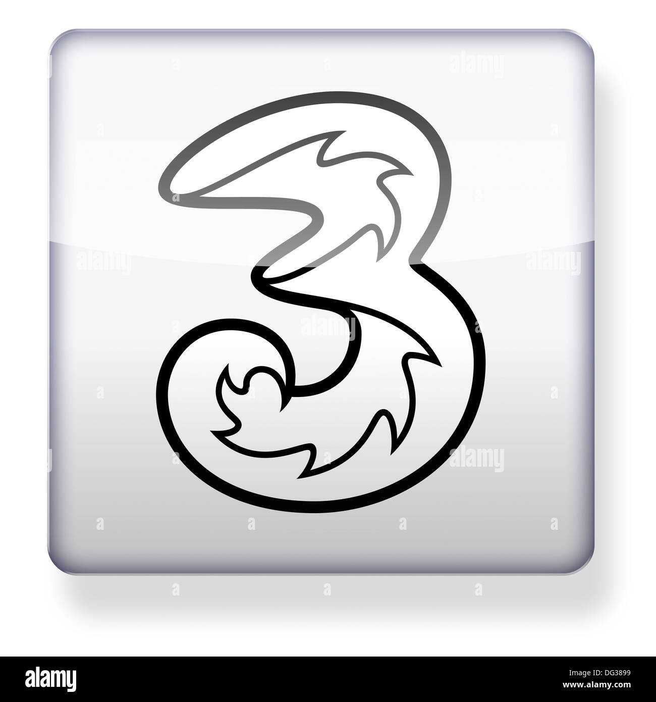 Three mobile logo as an app icon. Clipping path included Stock Photo Alamy