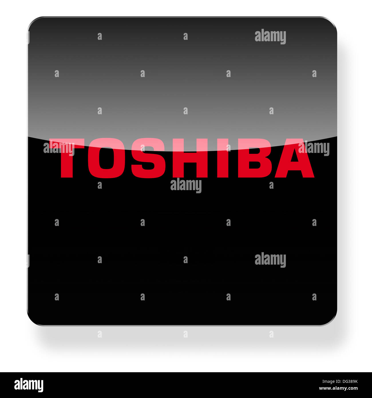Toshiba logo as an app icon. Clipping path included. Stock Photo
