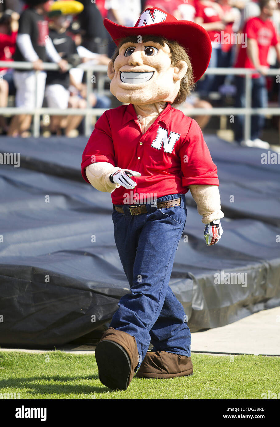 West Lafayette, Indiana, USA. 12th Oct, 2013. October 12, 2013: Nebraska mascot during NCAA Football game action between the Nebraska Cornhuskers and the Purdue Boilermakers at Ross-Ade Stadium in West Lafayette, Indiana. Nebraska defeated Purdue 44-7. © csm/Alamy Live News Stock Photo