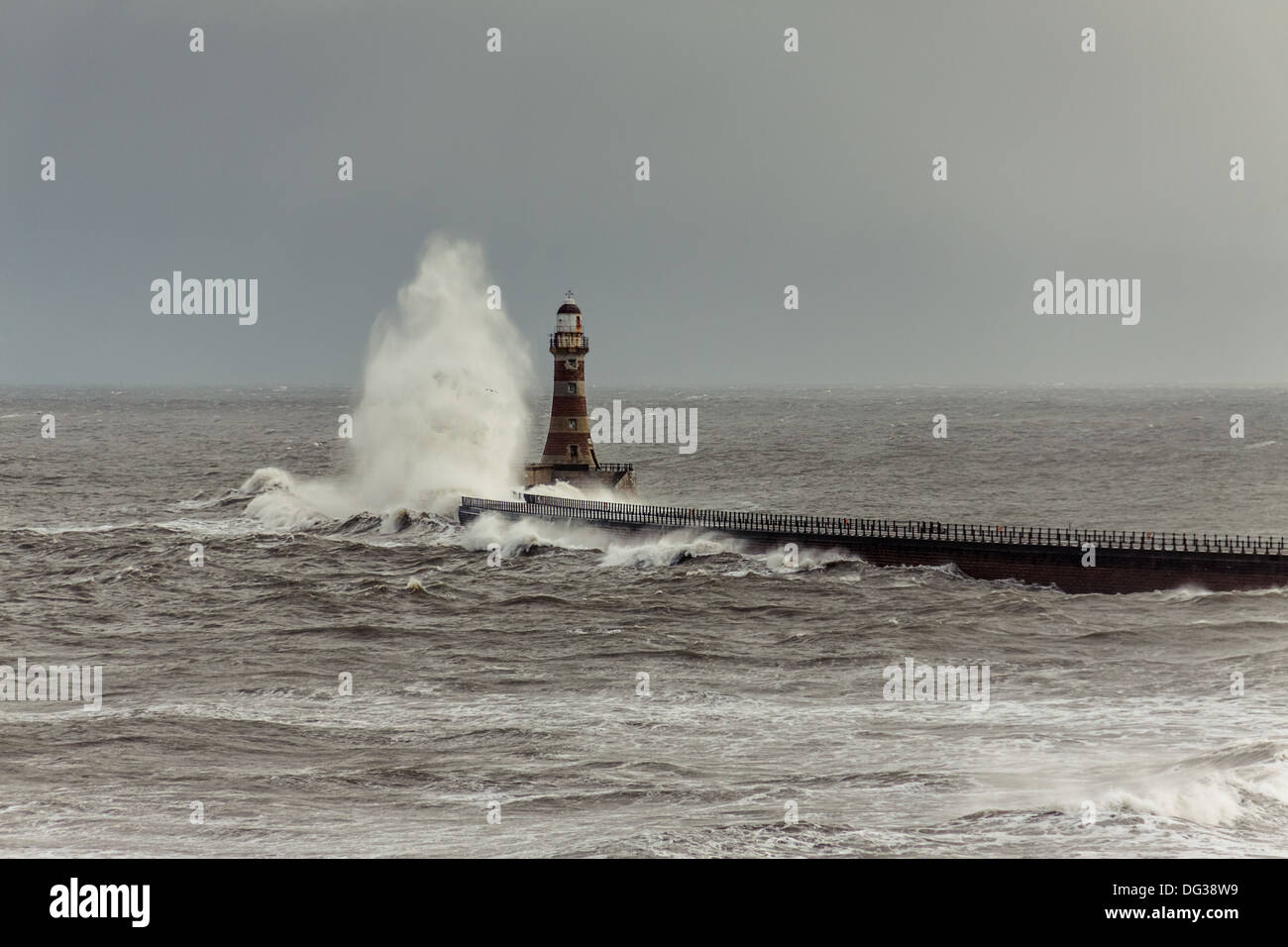 Sun, Storm & Lighthouse Stock Photo