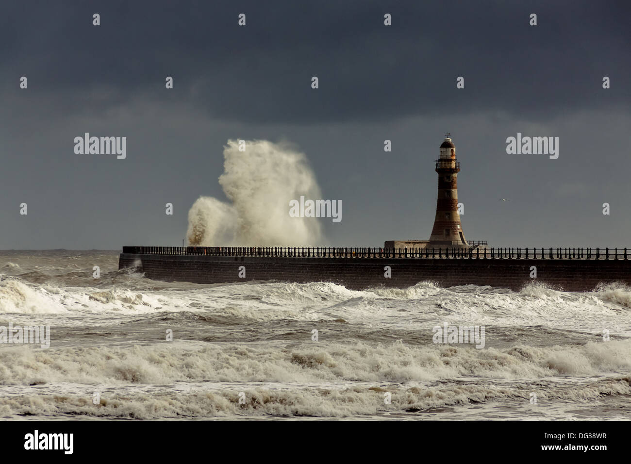 Sun, Storm & Lighthouse Stock Photo