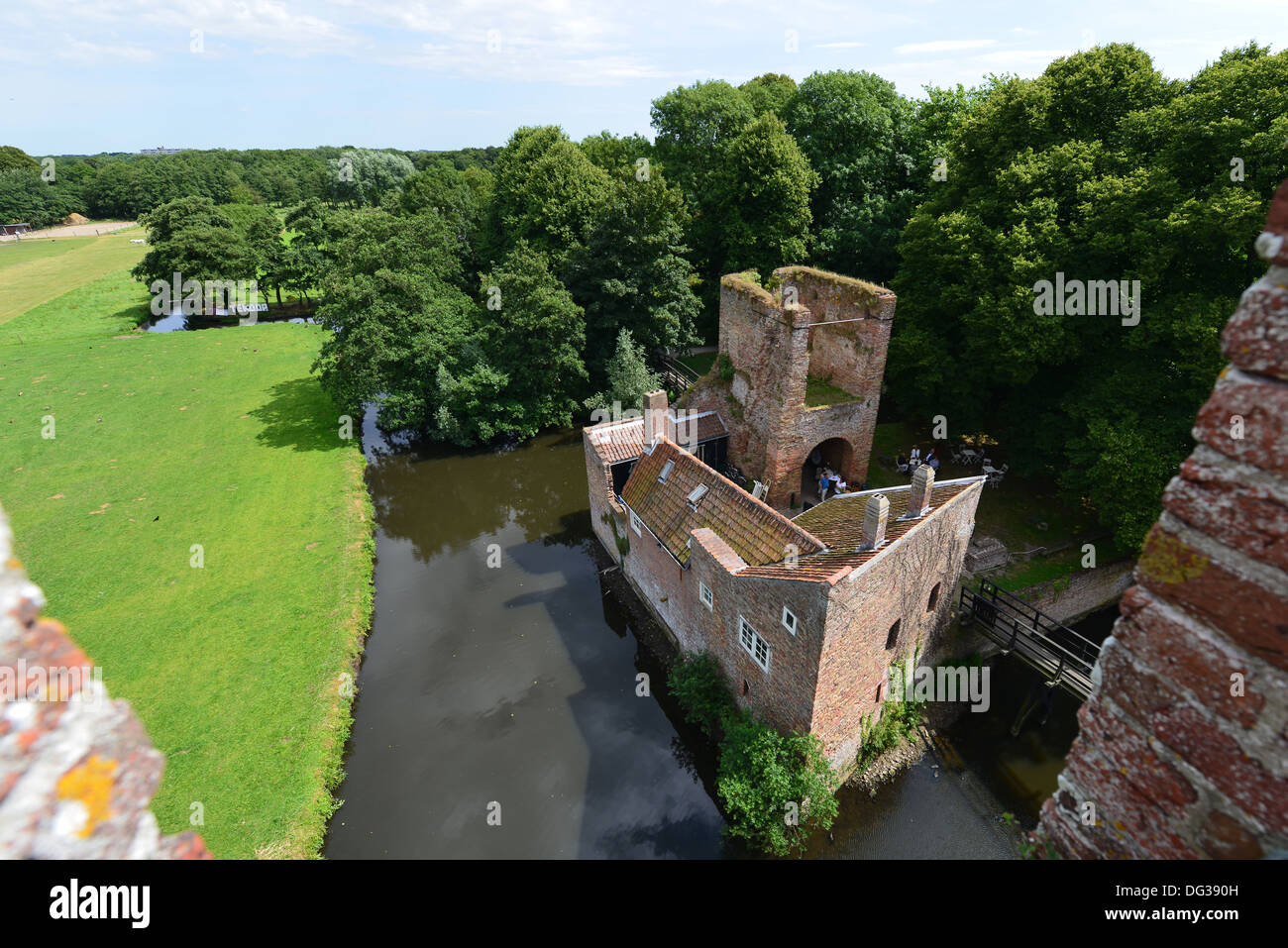 A view form the tower of Brederode, the eldest monument in Holland Stock Photo