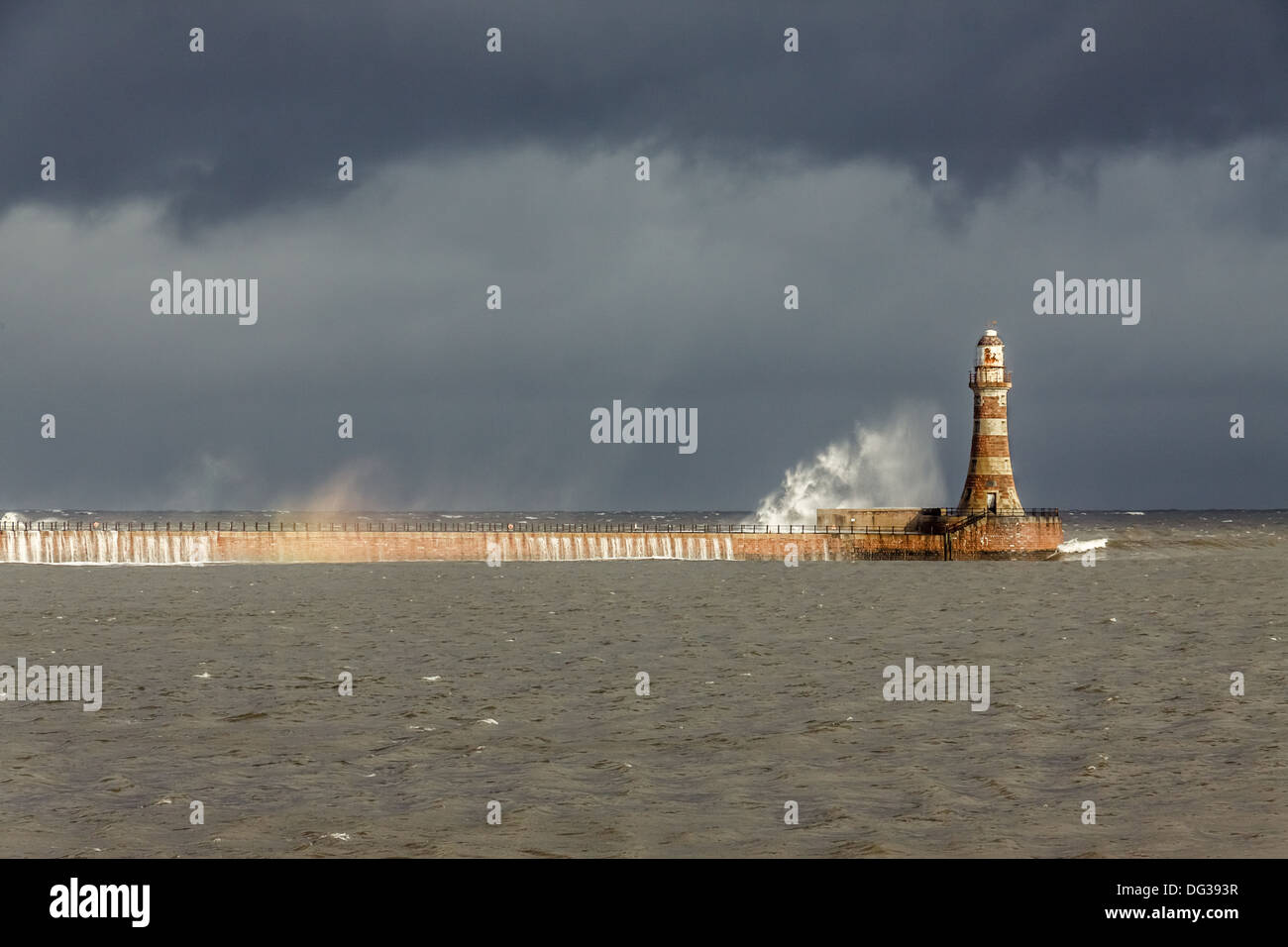 Sun, Storm & Lighthouse Stock Photo
