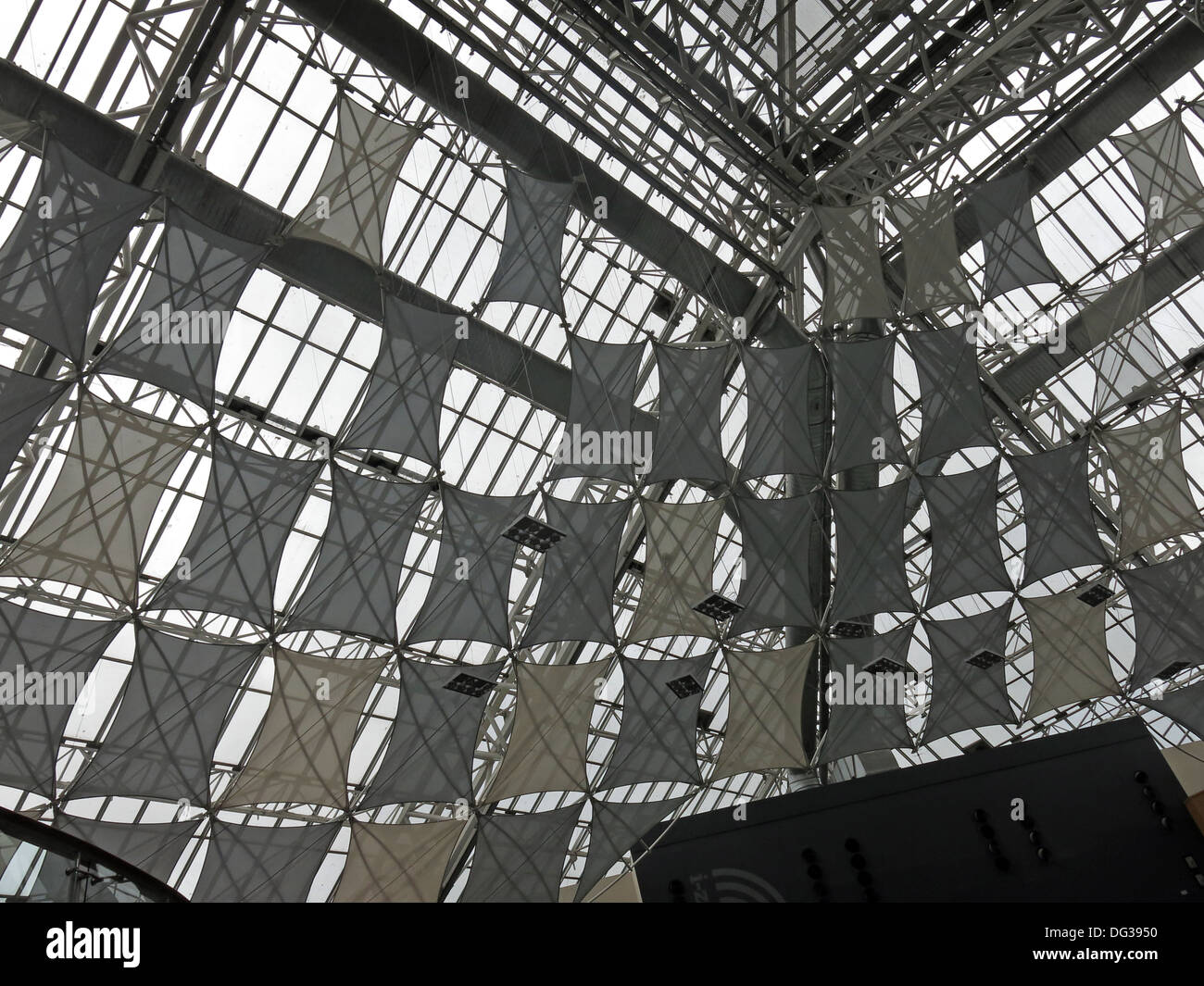 Eco roof inside St Enoch Shopping retail shopping centre Glasgow Stock Photo