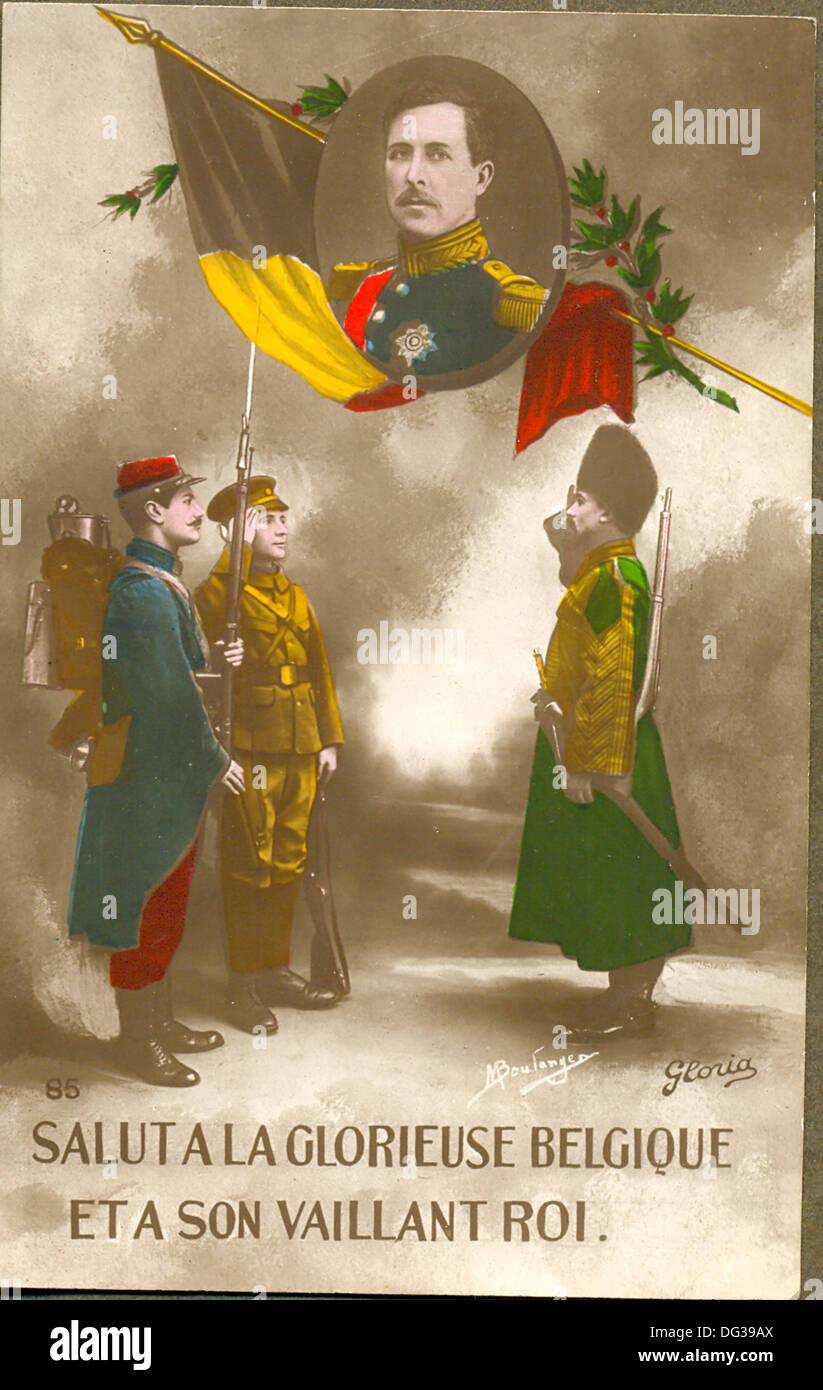 World War One Belgian patriotic postcard Stock Photo