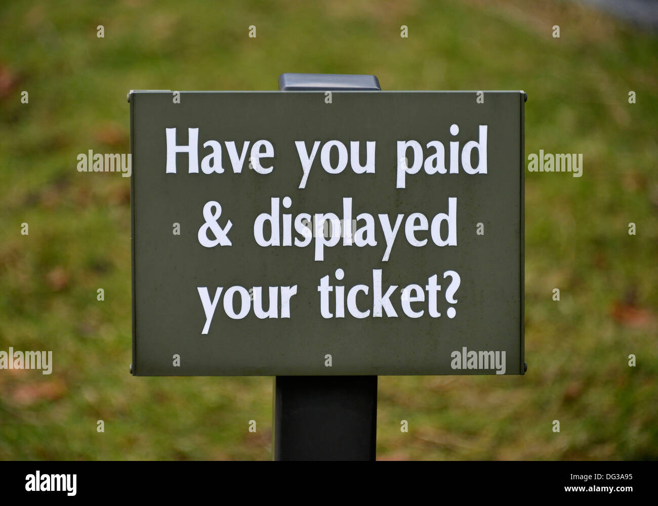 'Have you paid & displayed your ticket?', sign in Great Langdale, Lake ...