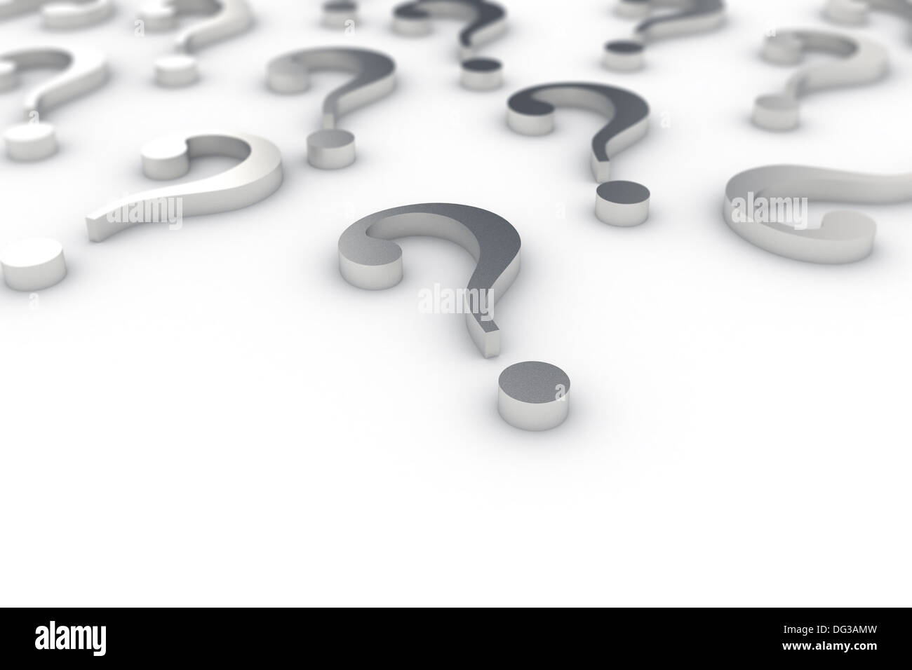 Large group of metallic question marks on white background Stock Photo ...