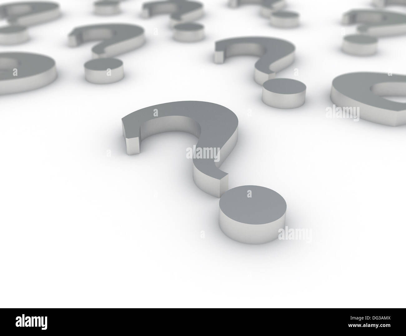 metallic question marks on white background Stock Photo - Alamy