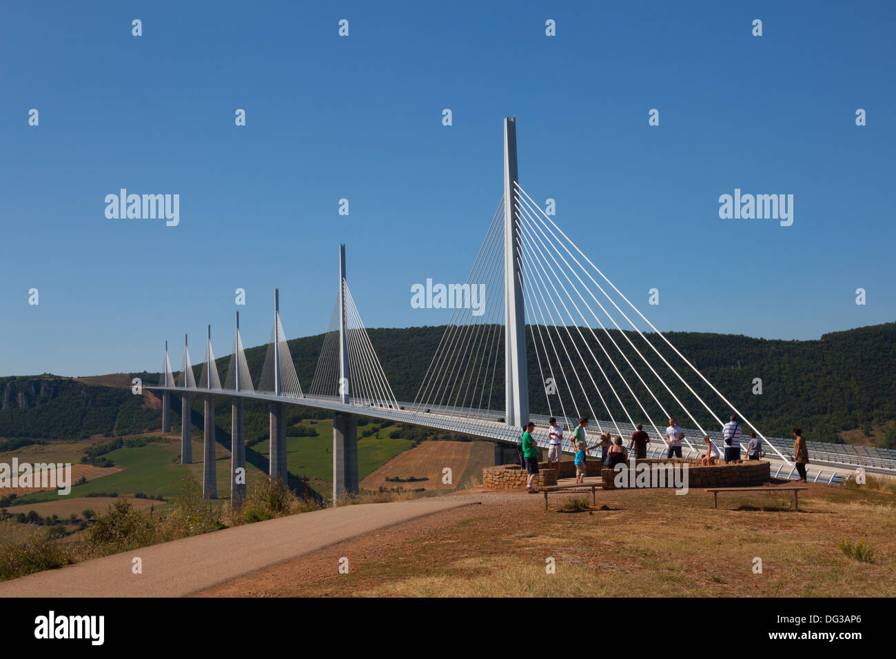 Millau Viaduct, Viaduc de Millau, Architect Norman Foster and Engineer Michel Virlogeux Stock Photo