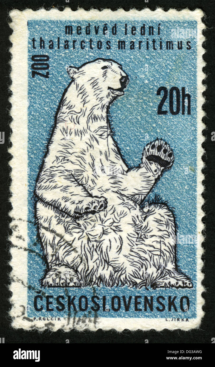 Animals,postage stamps,fauna,,post mark,stamp,white honey,Czechoslovakia  Stock Photo - Alamy