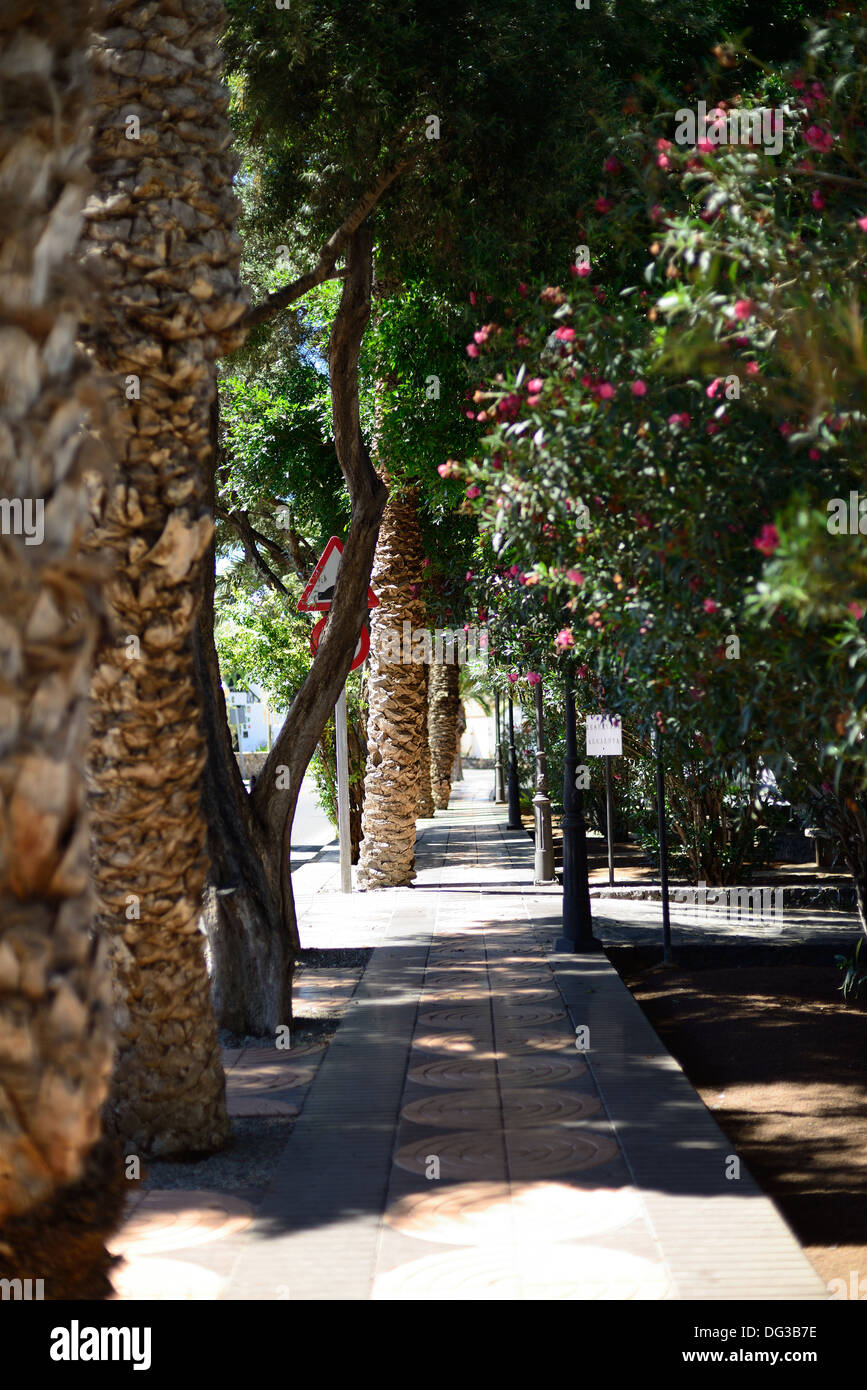 A walkway in the town of Pajara on the island of Fuerteventura Stock Photo