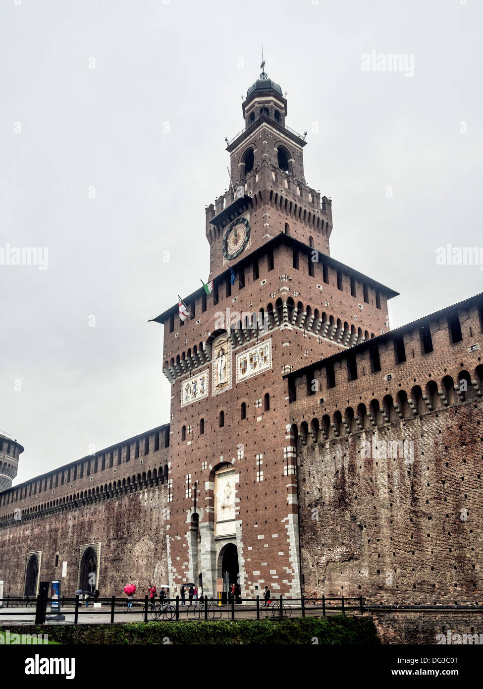 Entrance of Castello Sforzesco (Sforza Castle) in Milan, Italy Stock Photo