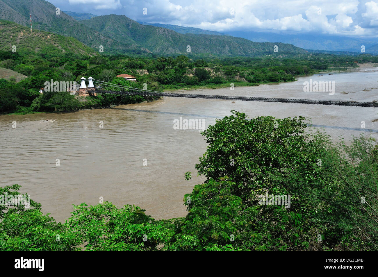 Puente de Occidente - Cauca river in SANTA FE de ANTIOQUIA - COLOMBIA Stock Photo