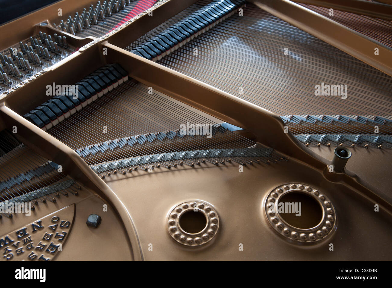 Inside Grand Piano Stock Photo