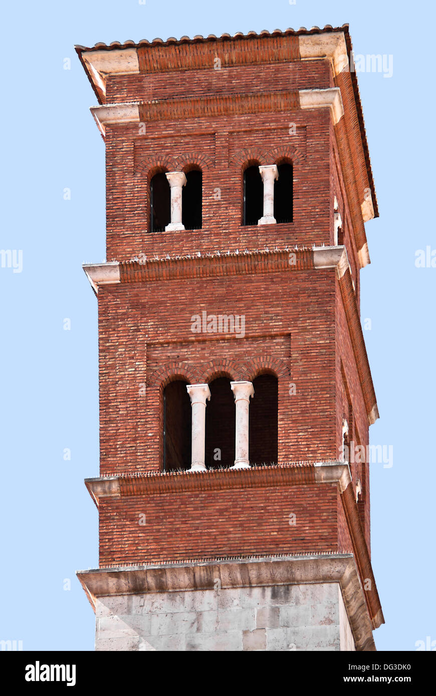 Minaret, tower, bell tower, Church of St. Andrew the Apostle of Teruel, Spain Stock Photo