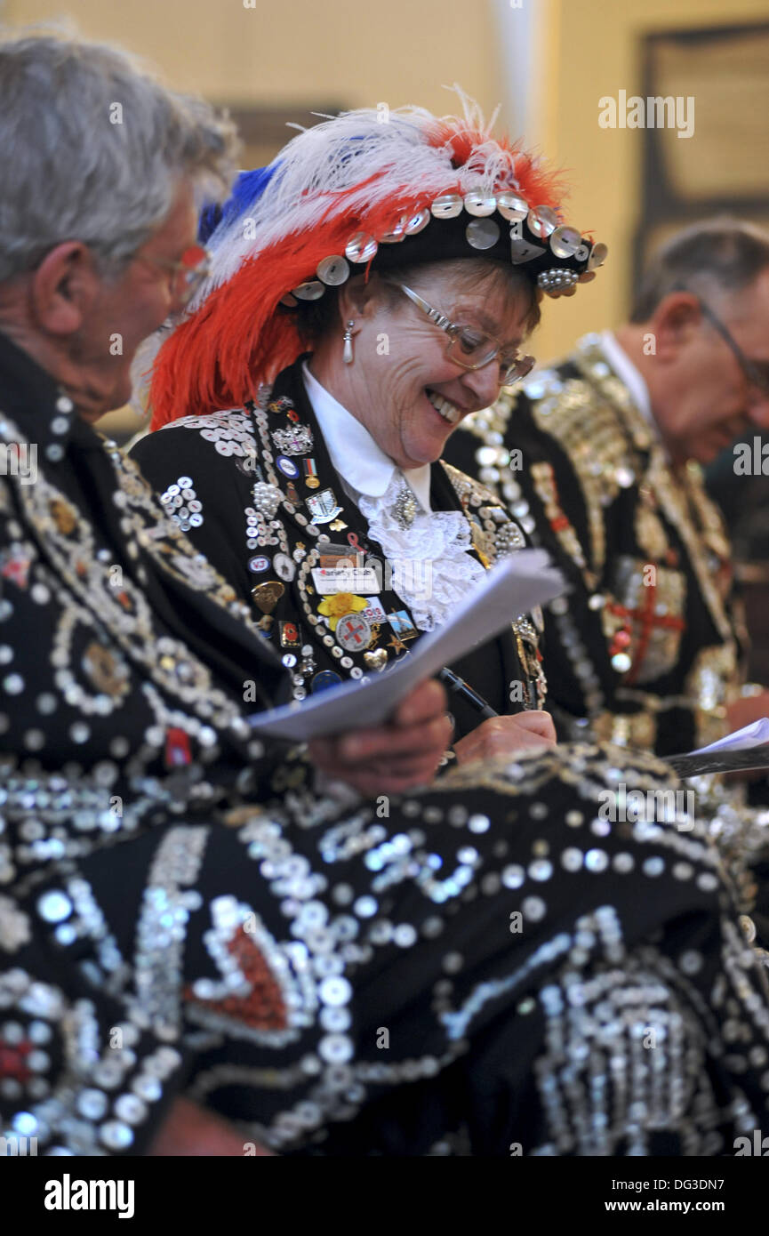 London, UK. 13th Oct, 2013. Doreen Golding the Pearly Queen of Bow