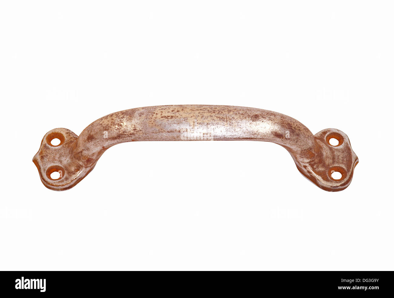 old metal rusty handle isolated on white background Stock Photo