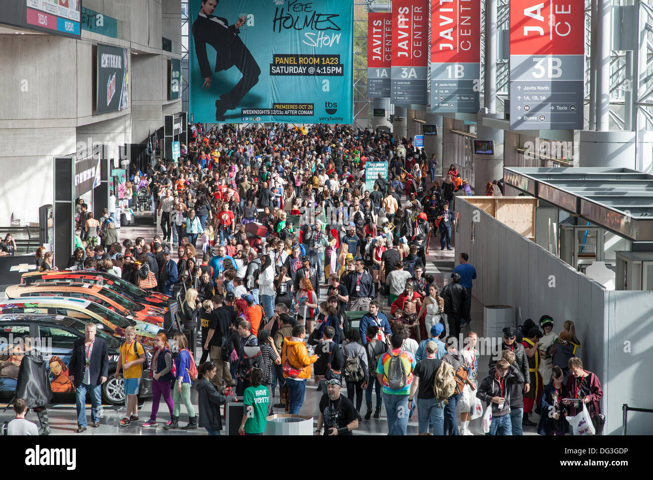 NEW YORK - October 13: General view of atmosphere during Comic Con 2013 at The Jacob K. Javits Convention Center on October 13, 2013 in New York City. Stock Photo