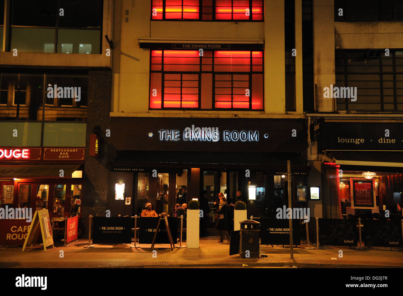 Living Room Restaurant And Bar At Night Manchester