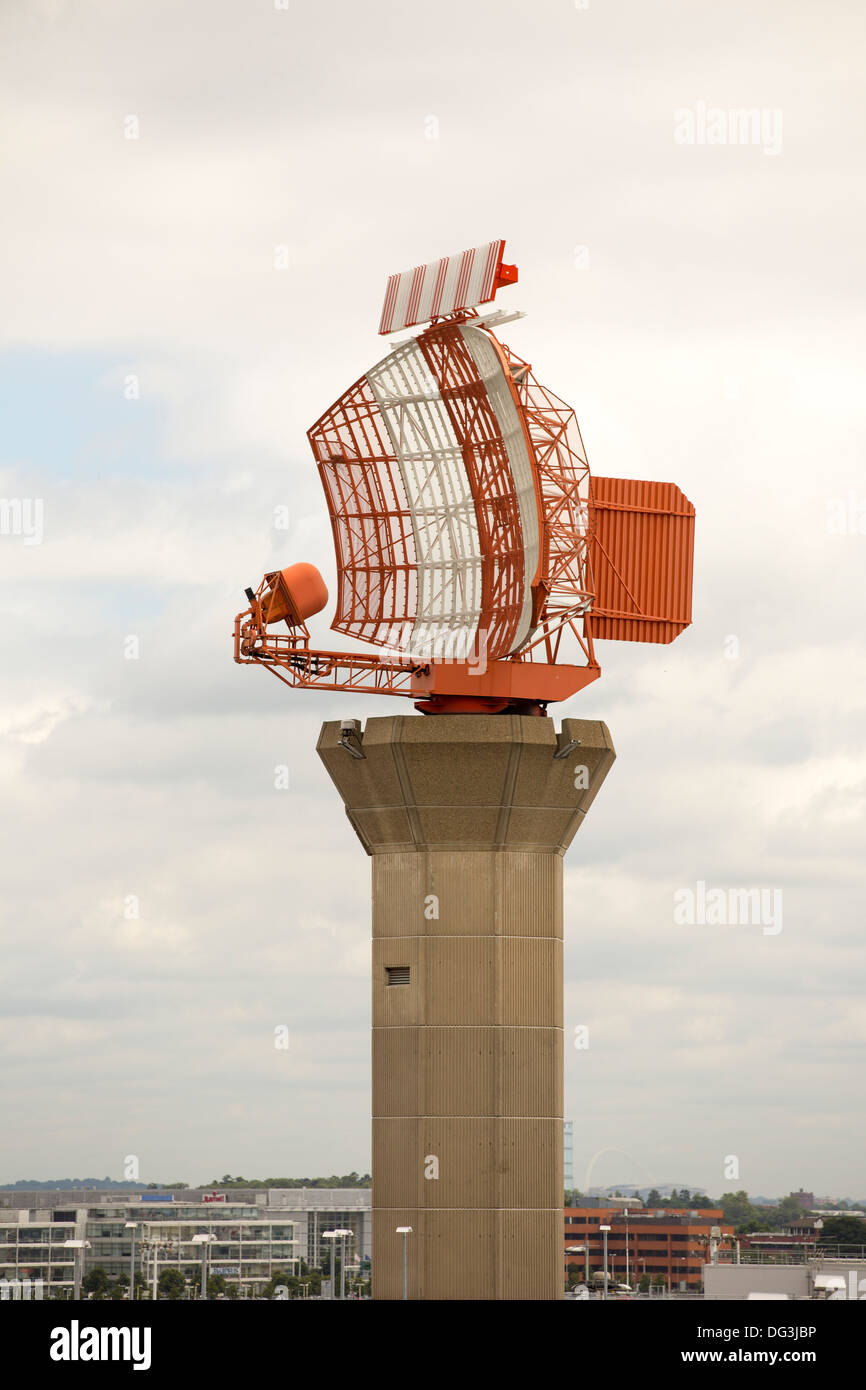 A radar tower at Heathrow Airport, London, UK. Stock Photo
