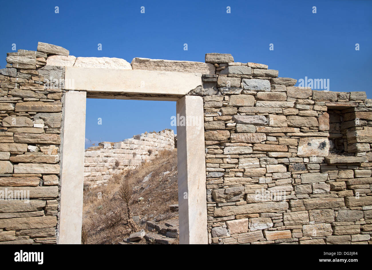ruins on the island of delos Stock Photo