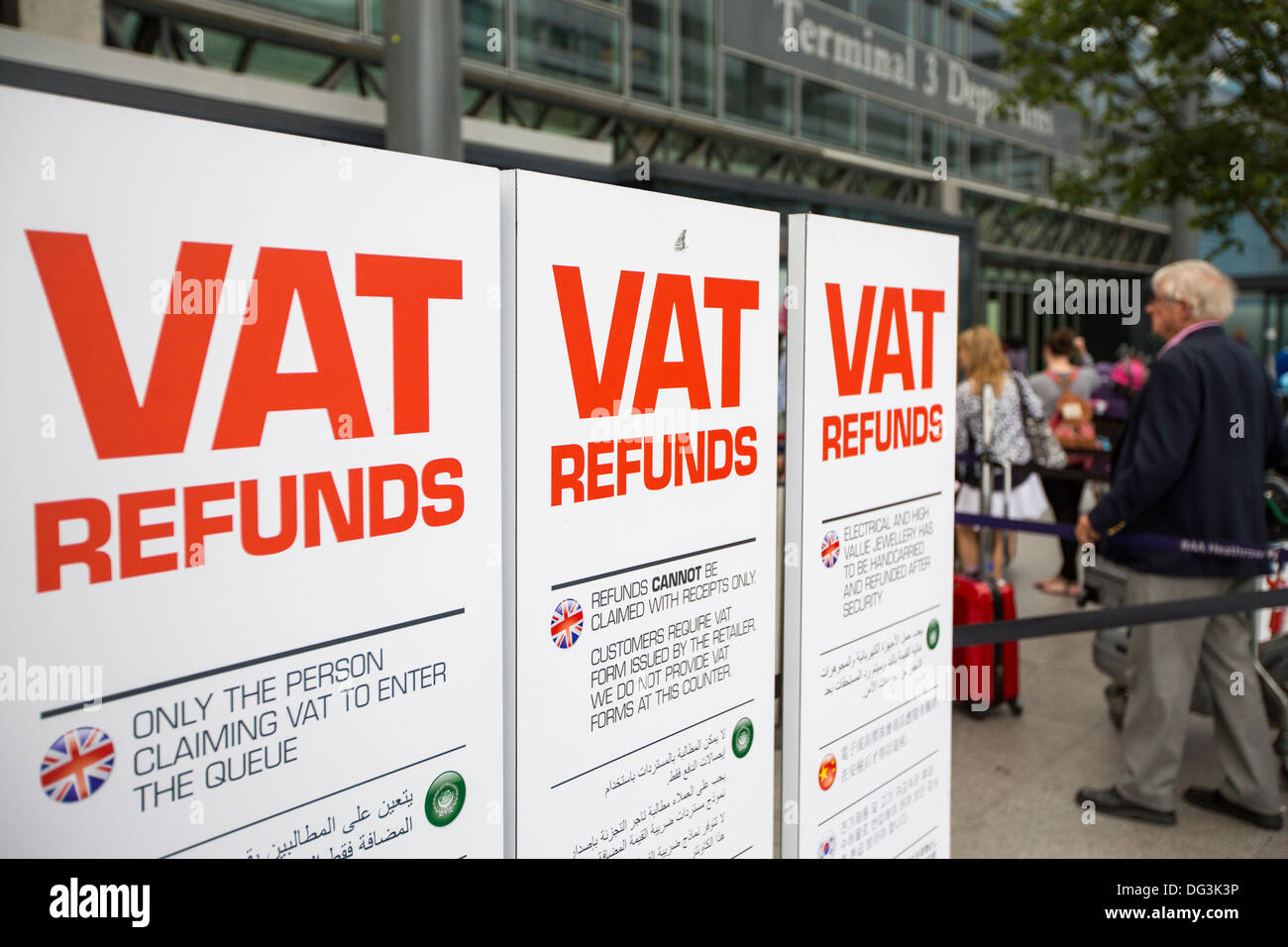A VAT refund centre at Heathrow Airport, London, UK, for foreign