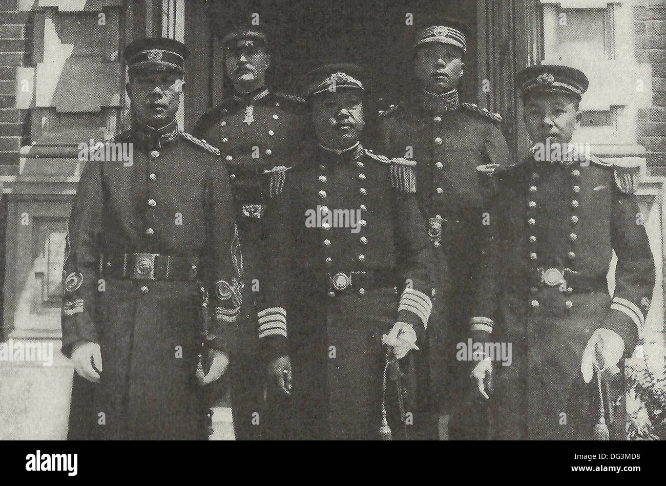 China's Military and Naval Officers, circa 1907 Stock Photo