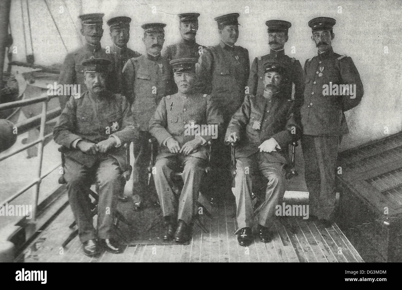 General Baron Kuroki and his staff on visit to USA from Japan, 1907 Stock Photo