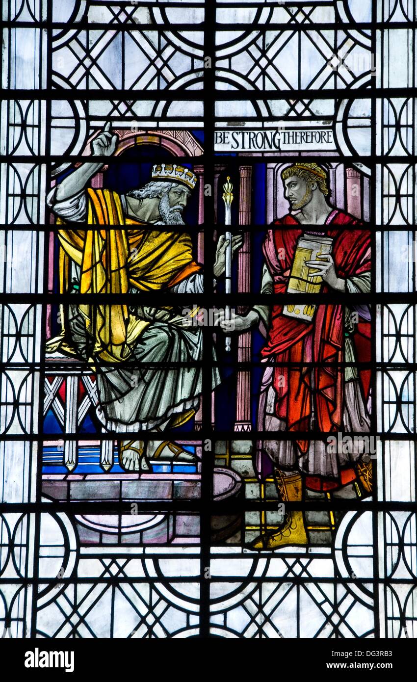 Stained glass windows, Salisbury Cathedral, Salisbury, England, UK