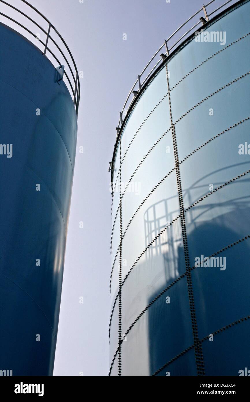 blue bins, Recycling Center, Mataro, Catalonia, Spain Stock Photo Alamy