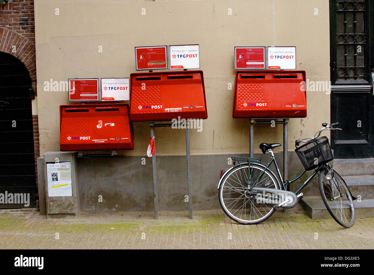 Bicycle and mailboxes. Amsterdam. Holland Stock Photo Alamy