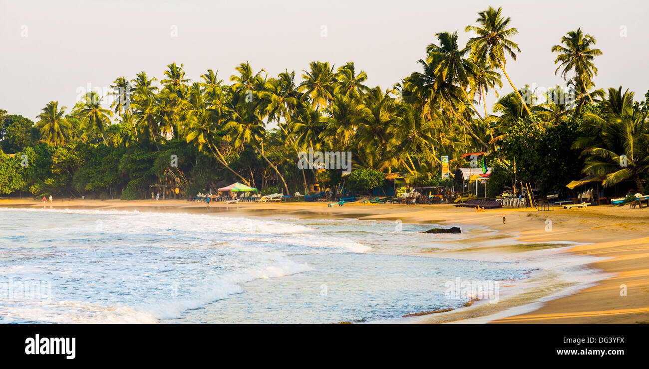Mirissa Beach at sunset, South Coast, Southern Province, Sri Lanka, Asia Stock Photo