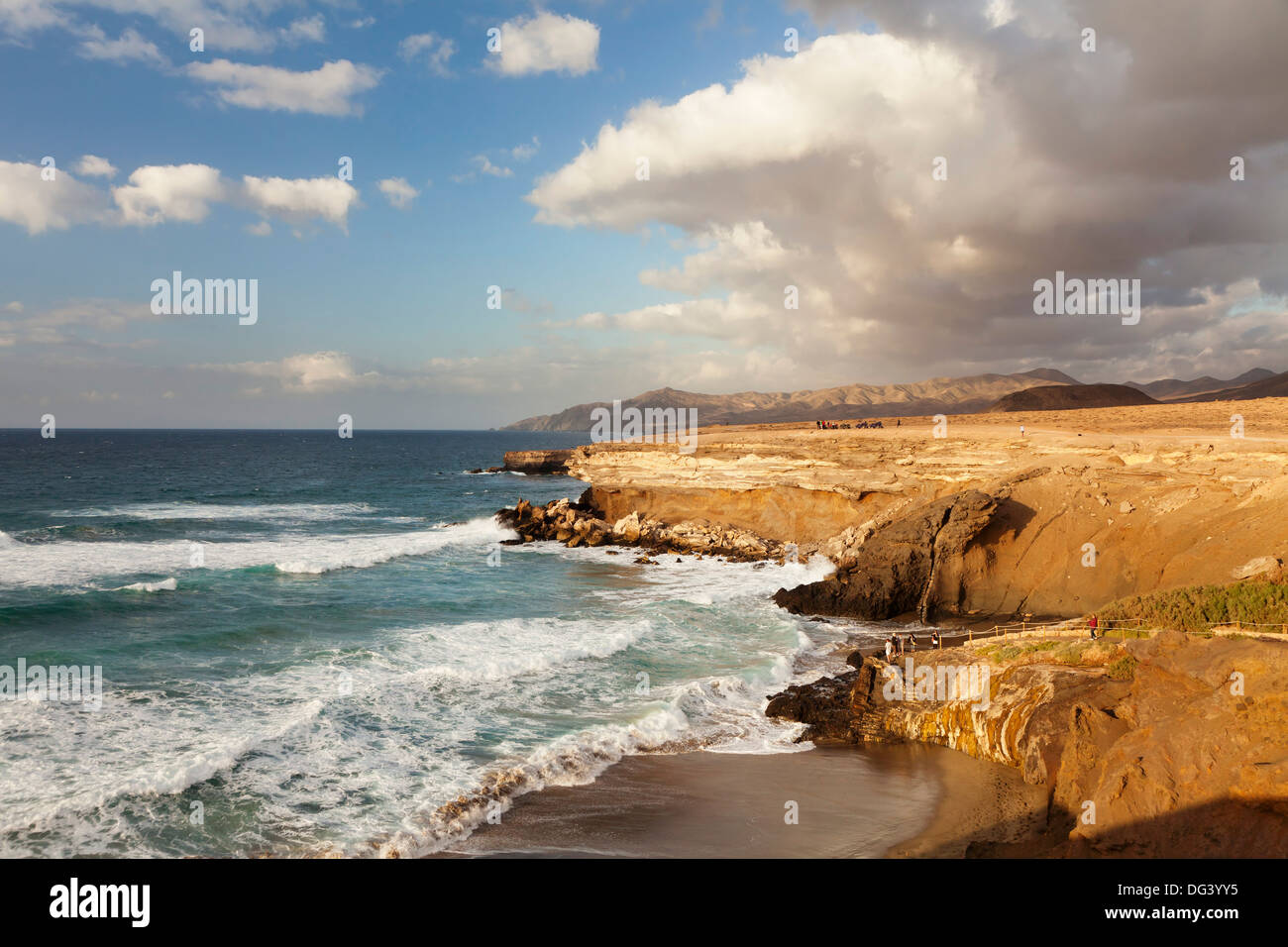 Sunset at Playa del Viejo Rey, La Pared, Fuerteventura, Canary Islands, Spain, Atlantic, Europe Stock Photo